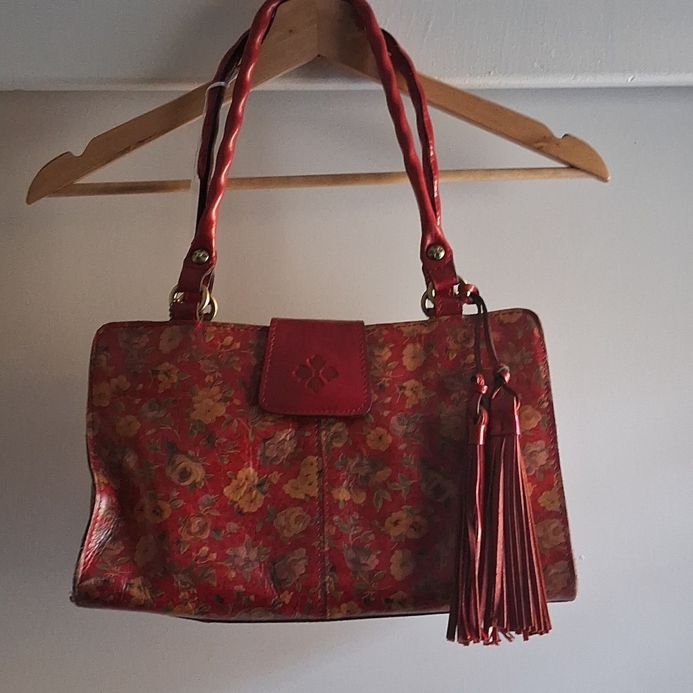 PATRICIA Nash Rienzo Satchel in Rosso Fiore red floral purse shoulder bag - Picture 3 of 16
